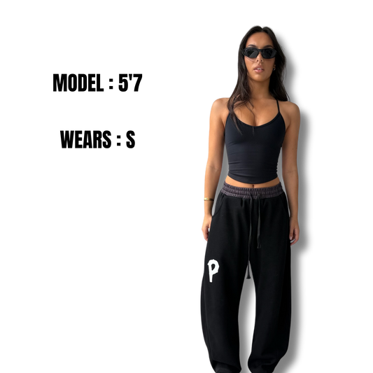 Essential two tone sweats - black (PRE-ORDER)